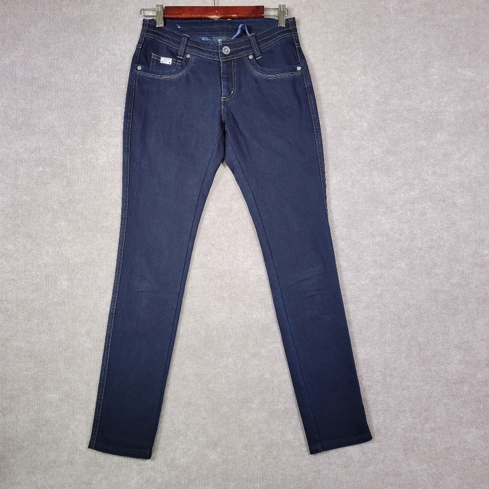 KUHL Jeans Womens 2 Short Skinny Dark Wash Drawstring 28×30